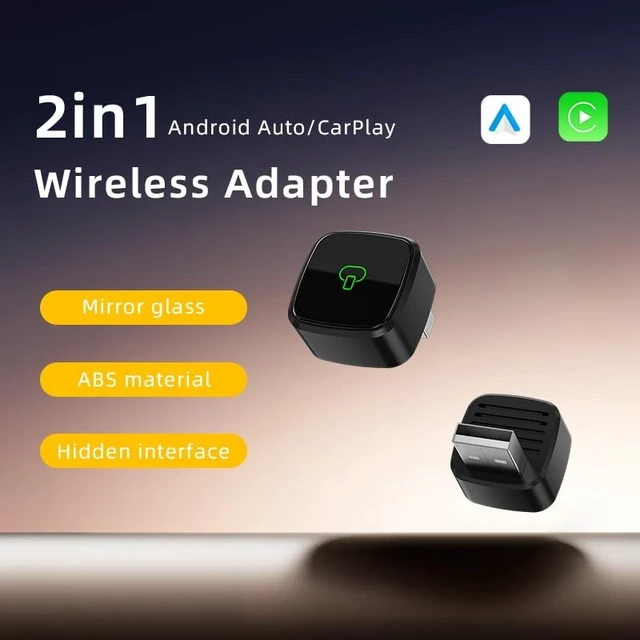 Alt view image 4 of 5 - Wireless CarPlay & Android Auto Adapter, 2-in-1 USB-A Dongle for Factory Wired Cars, WiFi 6 + Bluetooth 5.4, Fast Reconnect, Plug & Play