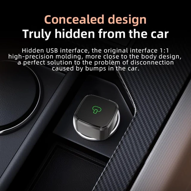Alt view image 5 of 5 - Wireless CarPlay & Android Auto Adapter, 2-in-1 USB-A Dongle for Factory Wired Cars, WiFi 6 + Bluetooth 5.4, Fast Reconnect, Plug & Play