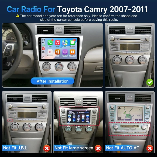 Alt view image 2 of 5 - 10.1 Inch Car Radio for Toyota Camry 2007-2011 with Carplay Android Auto