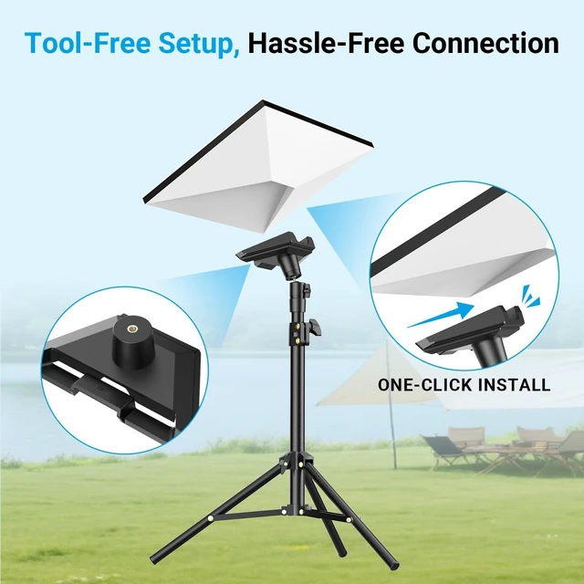 Alt view image 2 of 5 - Starlink Mini Tripod Mount with Adapter - Height Adjustable & 360 Tilt, Compatible with Starlink Mini Terminal, Portable Sturdy Stand for RV Camping & Outdoor Use