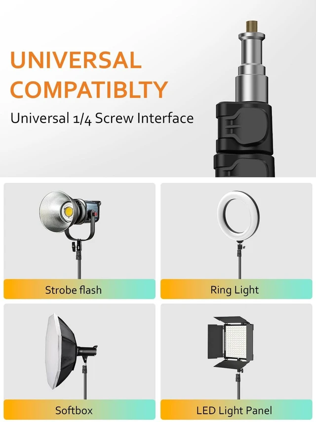 Alt view image 4 of 5 - AOCHUAN 1.7M Complete Camera Tripod for Smartphones Camera Gimbal Stabilizers w/ 0.44m ~1.7m Aluminum Alloy Lighting Stand(T20)
