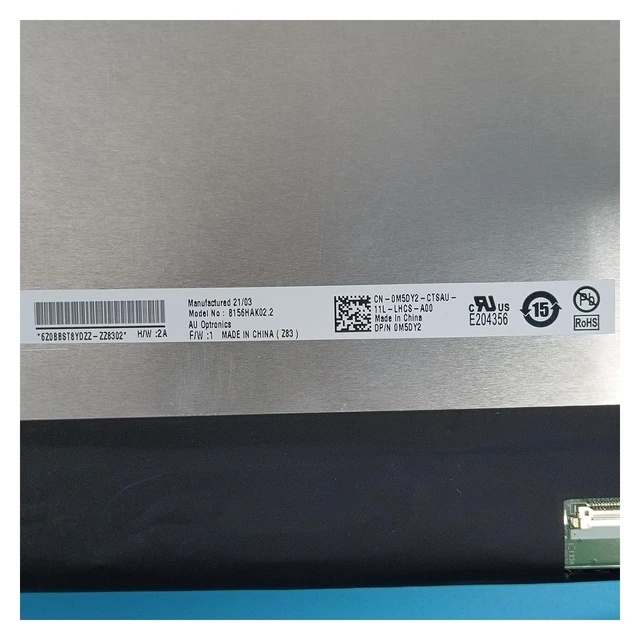 Alt view image 3 of 5 - 0M5DY2 M5DY2 B156HAK02.2 HW:2A Replacement for Dell Latitude 5520 15.6" LCD LED Touch Screen Digitizer Display 40-pin eDP Assembly 1920x1080