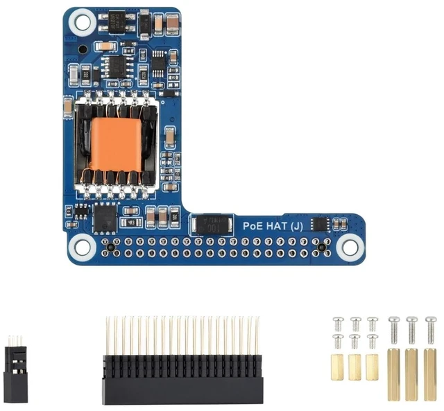 Main image of Power Over Ethernet PoE/PoE+ HAT for Raspberry Pi 5 / CM 5, IEEE 802.3af/at Network Standard, 5V 5A Output, Isolated SMPS, Compatible with Raspberry Pi 5 Official Case and Active Cooler