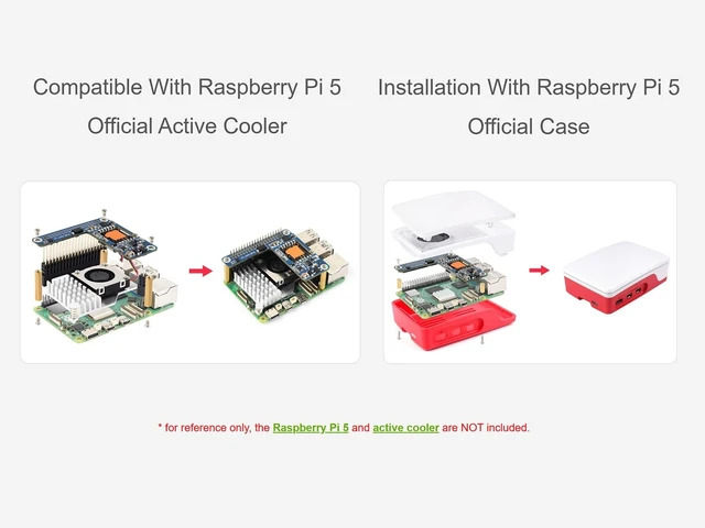 Alt view image 5 of 5 - Power Over Ethernet PoE/PoE+ HAT for Raspberry Pi 5 / CM 5, IEEE 802.3af/at Network Standard, 5V 5A Output, Isolated SMPS, Compatible with Raspberry Pi 5 Official Case and Active Cooler
