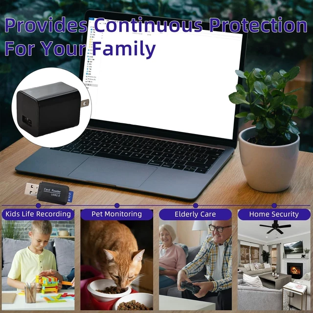 Alt view image 5 of 5 - callngnuo HD 1080P USB Charger Hidden Camera, 64GB Spy Nanny Cam (No WiFi)