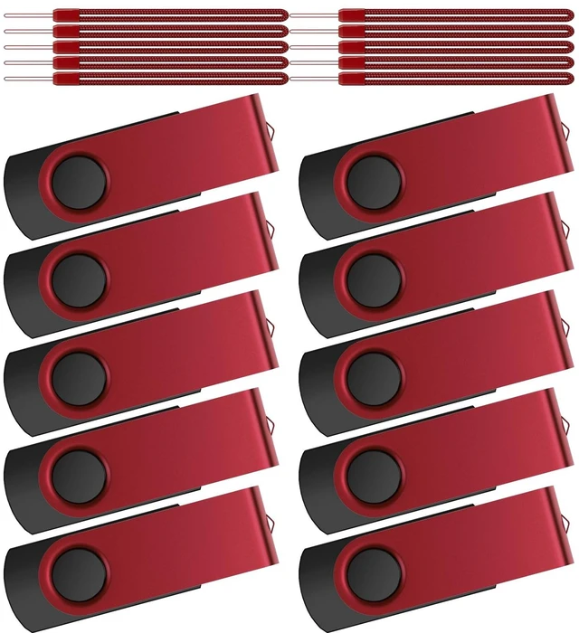 Main image of Kepmem Bulk Flash Drive 64GB Pack of 10 Thumb Drives, Swivel USB 2.0