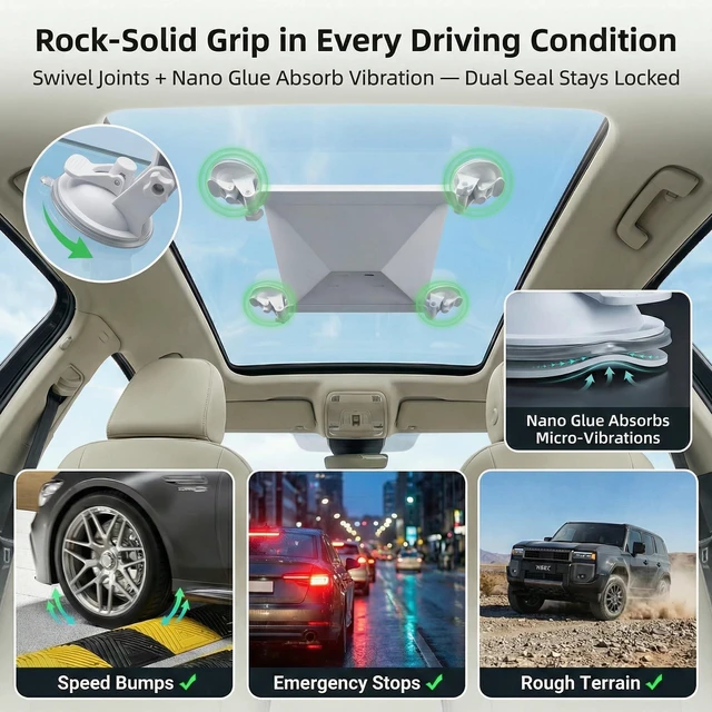 Alt view image 5 of 5 - Zocbems Starlink Mini Suction Cup Mount for Interior Car Window & Sunroof