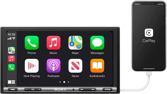 Alt view image 4 of 5 - Sony XAV-AX3200 6.95" CarPlay Android Auto Media Receiver with WebLink Cast, SiriusXM Ready, Extra BASS + SXV300V1 SiriusXM Vehicle Tuner Bundle