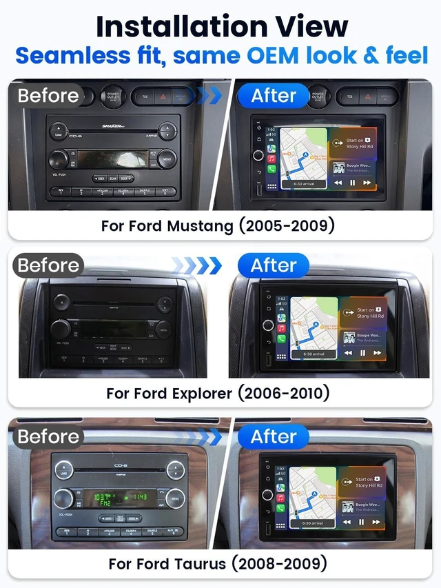 Alt view image 3 of 5 - Alltotive 7" Car Stereo for Ford Mustang Explorer Edge Taurus Five Hundred