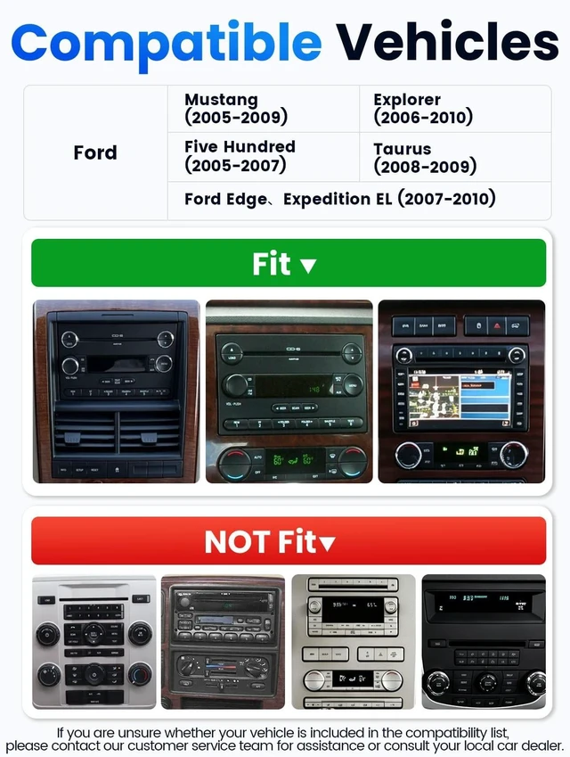 Alt view image 2 of 5 - Alltotive 7" Car Stereo for Ford Mustang Explorer Edge Taurus Five Hundred