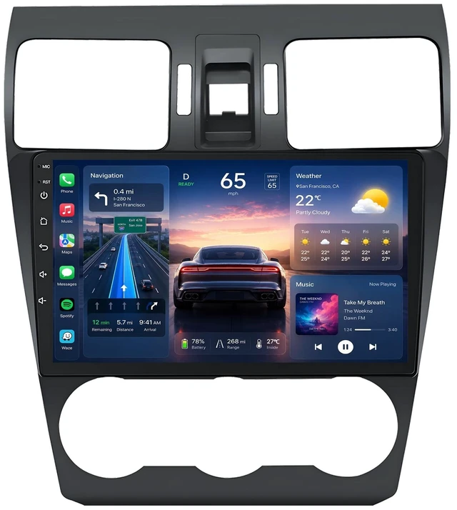 Main image of Car Radio for Subaru Forester WRX Impreza 2014 2015: Wireless CarPlay&Android Auto 9" HD Touchscreen Bluetooth 5.0 5G WiFi GPS FM 1080P Backup Camera SWC