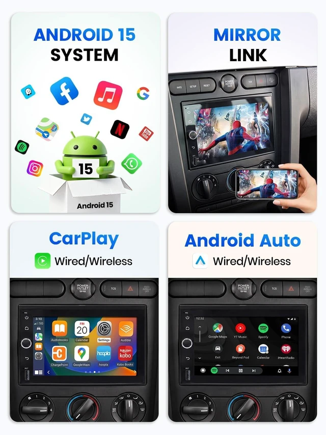 Alt view image 4 of 5 - Alltotive 7" Car Stereo for Ford Mustang Explorer Edge Taurus Five Hundred