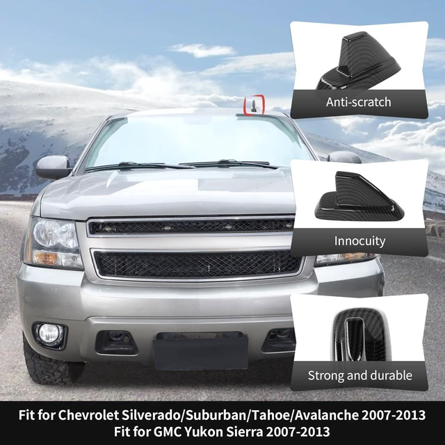 Alt view image 3 of 5 - CheroCar Shark Fin Antenna Base Cover Roof Antenna Cover Trim Decoration for 2007-2013 Chevy Silverado Suburban Tahoe Avalanche GMC Yukon Sierra Exterior Accessories