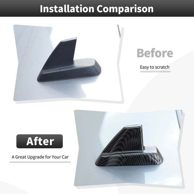 Alt view image 4 of 5 - CheroCar Shark Fin Antenna Base Cover Roof Antenna Cover Trim Decoration for 2007-2013 Chevy Silverado Suburban Tahoe Avalanche GMC Yukon Sierra Exterior Accessories