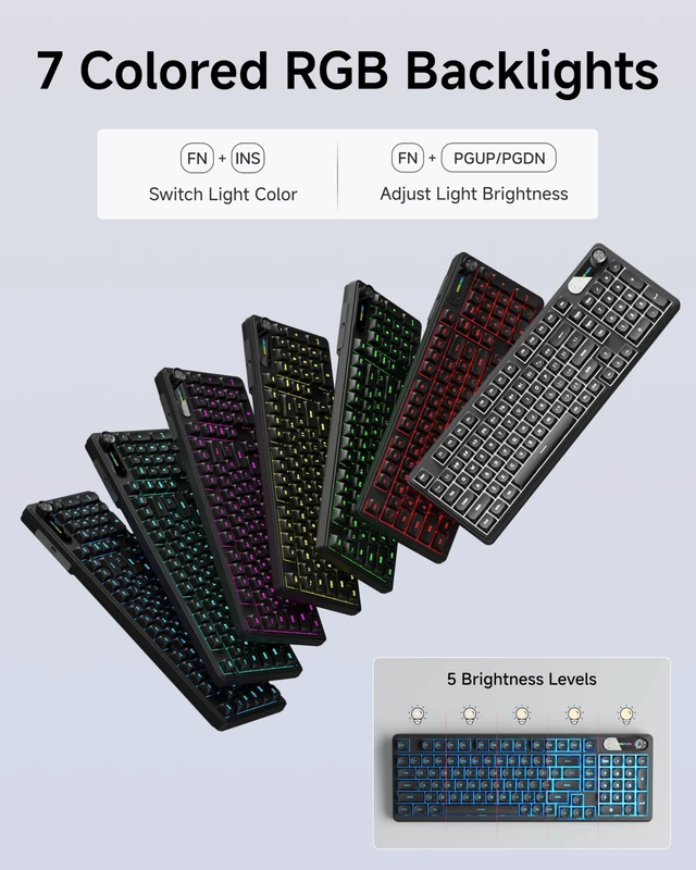 Alt view image 3 of 5 - EWEADN Wired Keyboard and Mouse Combo with Detachable Wrist Rest - Black