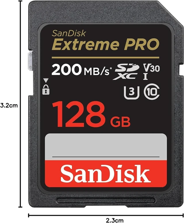 Alt view image 3 of 5 - SANDISK 128GB Extreme PRO SD Memory Card, Up to 200MB/s Read Speeds, UHS-I