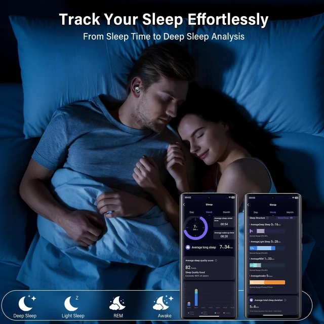 Alt view image 3 of 5 - Sleep Earbuds Bluetooth 5.4 in Ear Buds for Sleeping, Sleep Headphones for Side Sleepers with Dual Modes, Sleep Timer, Alarm, 48H Wireless Earbuds for Sleeping, Sleep monitoring, App Customizat