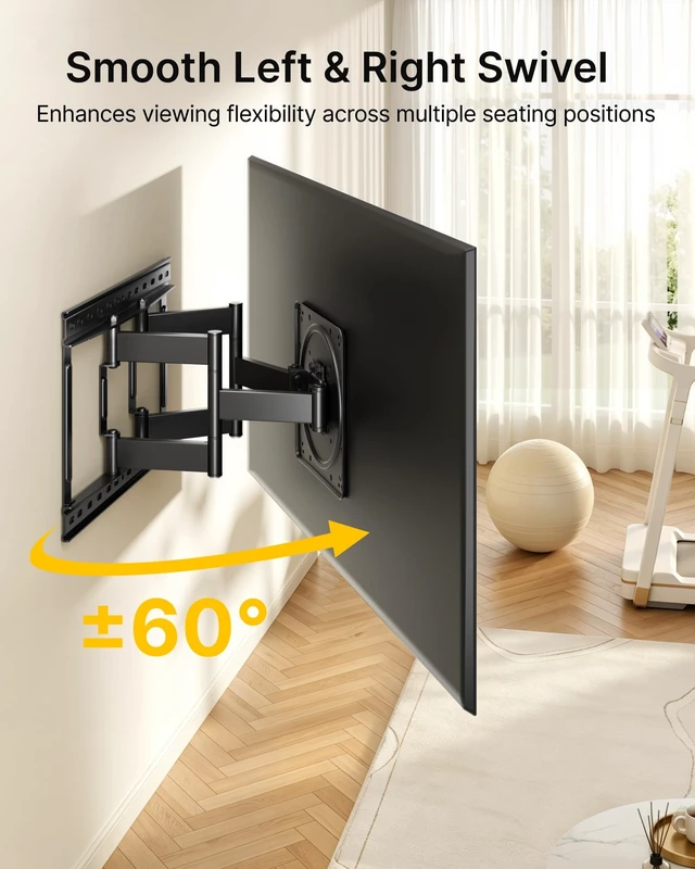 Alt view image 4 of 5 - monTEK 1.3" Ultra Slim Full Motion TV Wall Mount for 23-43 Inch TVs