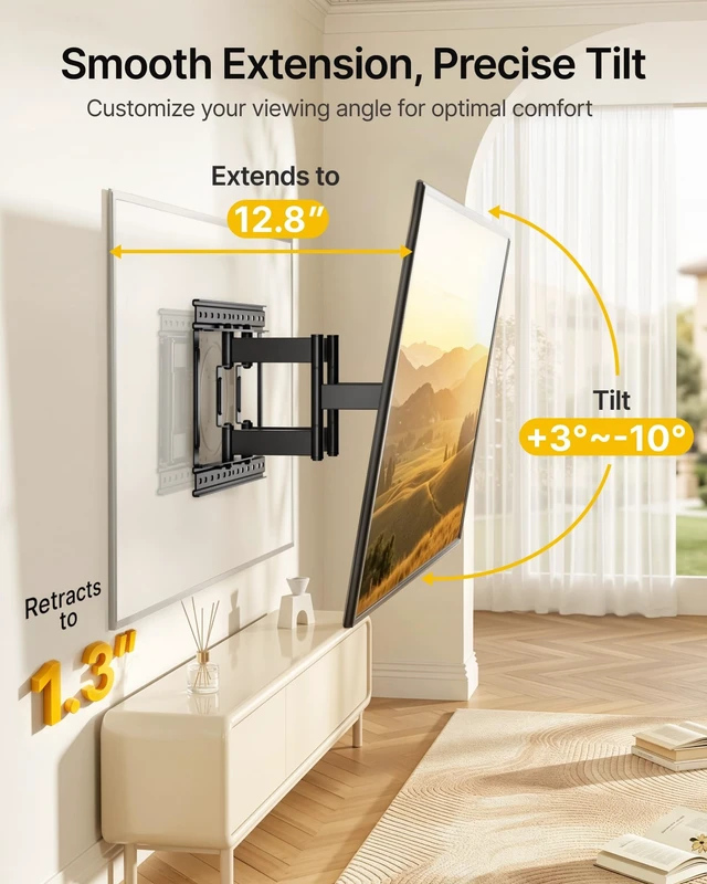 Alt view image 5 of 5 - monTEK 1.3" Ultra Slim Full Motion TV Wall Mount for 23-43 Inch TVs