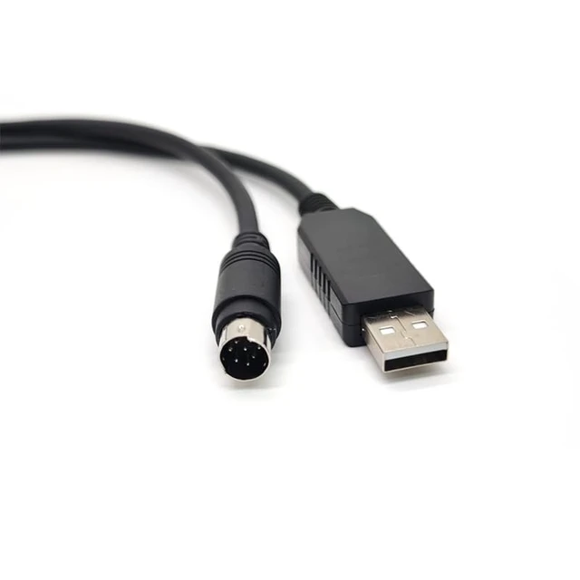 Alt view image 2 of 5 - RIKYJIC USB to Mini DIN MD8 Round Head 8 Pin Cable for XINJE PLC and PC Communication RS232 Programming Cable(1.8 Meters)