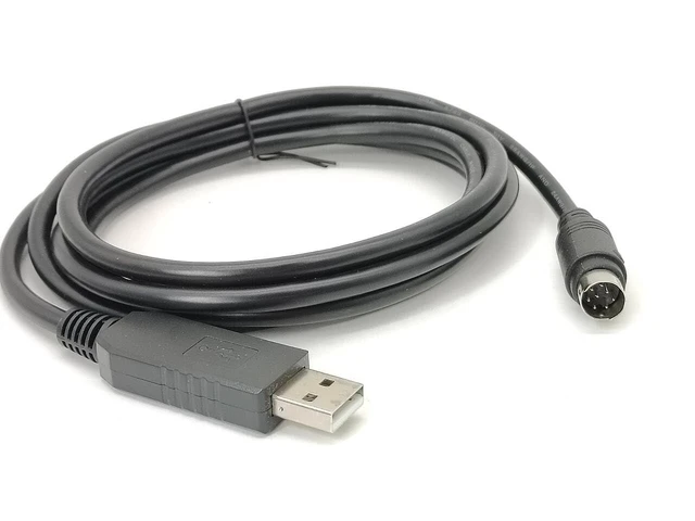 Alt view image 3 of 5 - RIKYJIC USB to Mini DIN MD8 Round Head 8 Pin Cable for XINJE PLC and PC Communication RS232 Programming Cable(1.8 Meters)