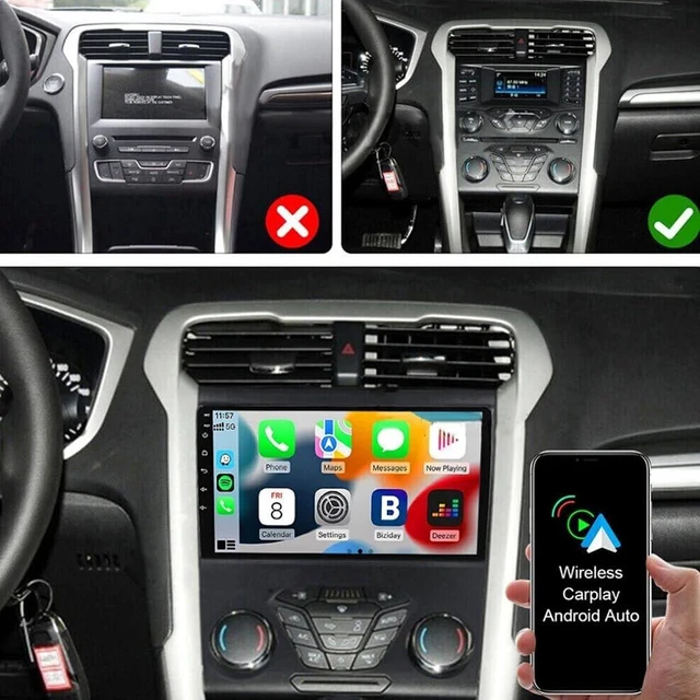 Alt view image 3 of 5 - 2+64G Double Din Car Radio for Ford Fusion Mondeo 2013-2016, 9 inch Touch Screen Radio Ford Fusion Head Unit with Wireless Carplay Backup Camera Android Auto GPS Navigation Bluetooth WiFi