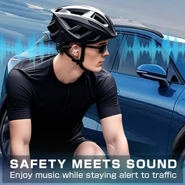 Alt view image 4 of 5 - Dulailt Open Earbuds, Bone Conduction Headphones, Bluetooth Wireless Clip On Ear Buds, Waterproof 30H Playtime for Sports Running Cycling Gym Workouts