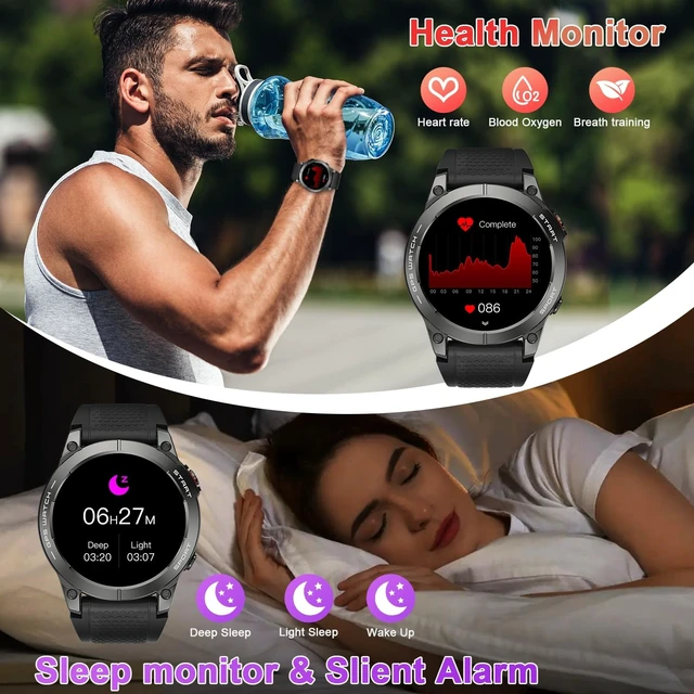 Alt view image 5 of 5 - Smart Watch for Men Fitness Tracker GPS: Military Smart Watches for Android/iPhone Gps Watch 1.43" AMOLED Make Answer Call Running Digital Mens Watches Samsung Compatible Step Tracker Heart Moni