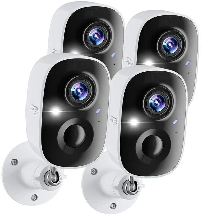 Main image of Dzees 2K Security Cameras for Home, Wireless Outdoor Battery Powered, 4-Pac
