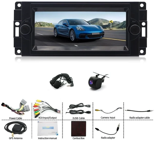 Alt view image 2 of 5 - Double Din Car Stereo for Chrysler PT Cruiser 2006-2008, 6.86" Touchscreen Radio for Chrysler Town &Country 2002-2007 Bluetooth Radio with Wireless Carplay GPS Navi WiFi FM RDS Backup Camera