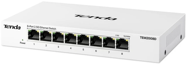 Main image of Tenda Ethernet Switch 2.5Gb, 8-Port 2.5Gb Switch, Metal Case Plug & Play