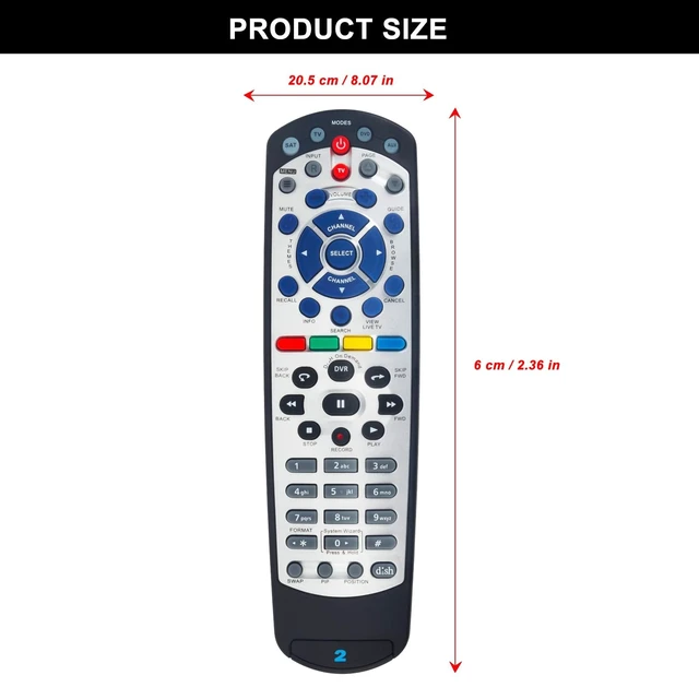Alt view image 3 of 5 - IR UHF Replacement Remote fit for Dish 21.1 Network Satellite Receiver