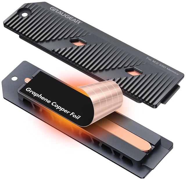 Main image of GRAUGEAR PS5 Pro/Slim M.2 SSD Heatsink, Integrated Copper Heatpipe, Aluminum Fins, Graphite Copper Foil Thermal Film, Compatible with M.2 SSD Upgrade for PlayStation 5 Pro/Slim