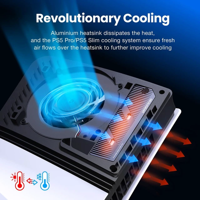 Alt view image 4 of 5 - GRAUGEAR PS5 Pro/Slim M.2 SSD Heatsink, Integrated Copper Heatpipe, Aluminum Fins, Graphite Copper Foil Thermal Film, Compatible with M.2 SSD Upgrade for PlayStation 5 Pro/Slim