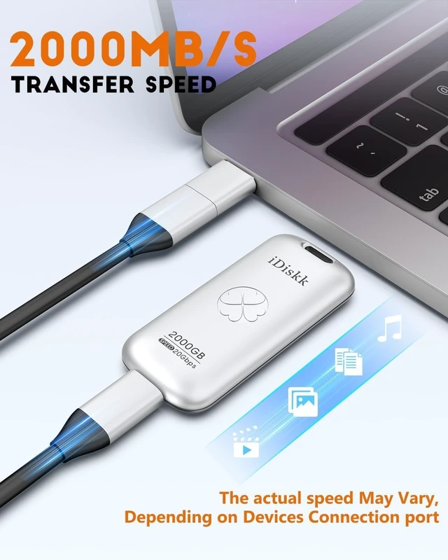 Alt view image 4 of 5 - iDiskk 1TB Ultra-Fast Portable SSD,USB3.2 High Speed Storage for iPhone