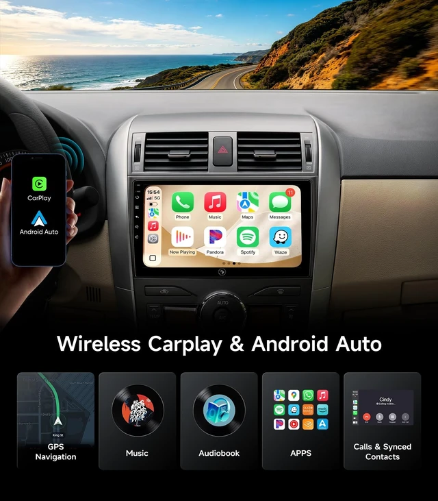 Alt view image 4 of 5 - Linux Car Stereo Radio for Toyota Corolla 2008-2013 CarPlay Android Auto