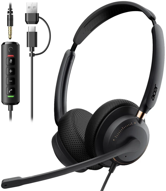 Main image of Acer USB Headset with Microphone for PC, Wired Computer Headset for Work