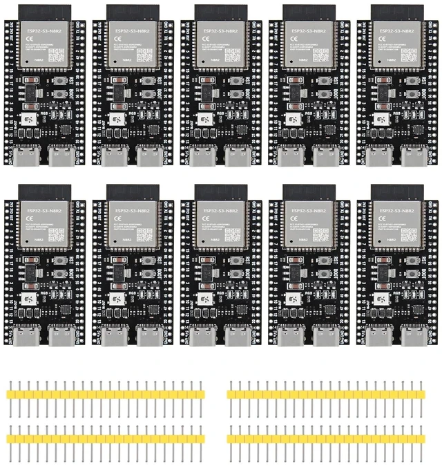Main image of 10PCS ESP32 ESP32-S3 Development Board Type-C WiFi+Bluetooth Internet of Things Dual Type-C Core Board ESP32-S3-DevKit C N8R2 Development Board ESP32 S3 Module