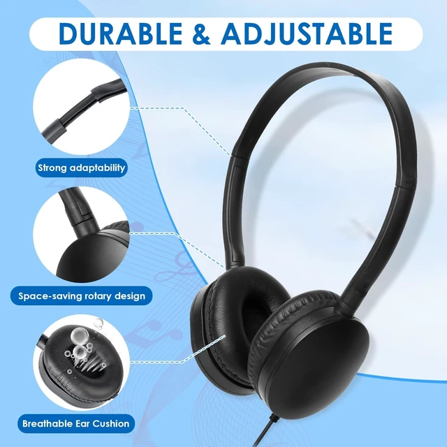 Alt view image 2 of 5 - ZXQZYM Kids Headphones Bulk 50 Pack for Classroom School Wired On Ear