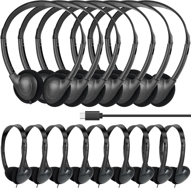Main image of GDBOMA Kids USB C Headphones Bulk 50 Pack for Classroom School Wired On Ear