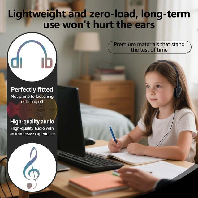 Alt view image 2 of 5 - GDBOMA Kids USB C Headphones Bulk 50 Pack for Classroom School Wired On Ear