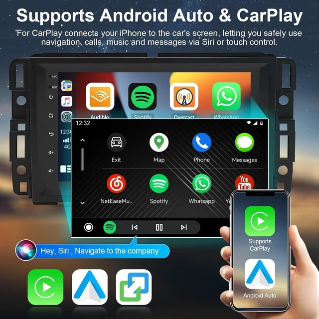Alt view image 4 of 5 - 7" Carplay Car Stereo Radio for Chevy Express 2500 3500 4500 2008-2024