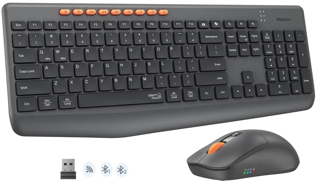 Main image of MEETION Wireless Bluetooth Keyboard and Mouse, Silent Full Size Keyboard