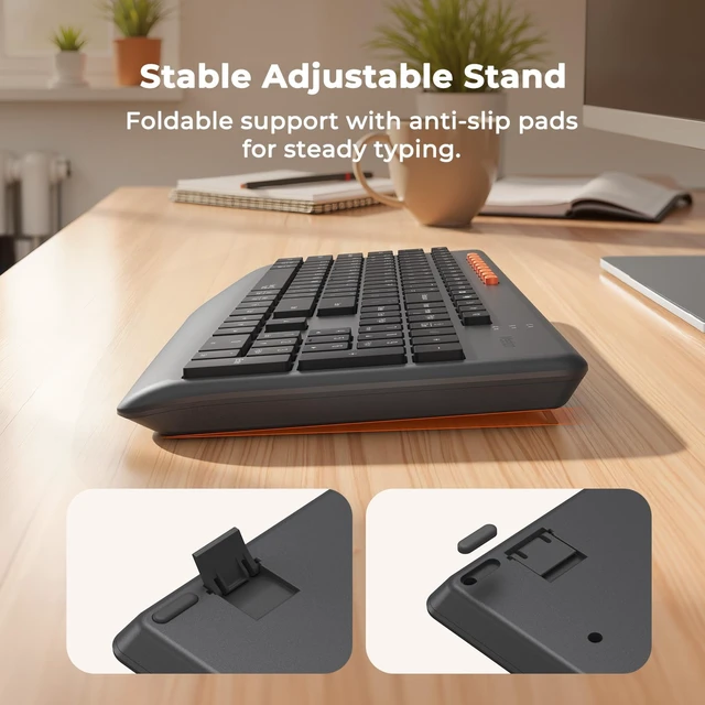 Alt view image 5 of 5 - MEETION Wireless Bluetooth Keyboard and Mouse, Silent Full Size Keyboard