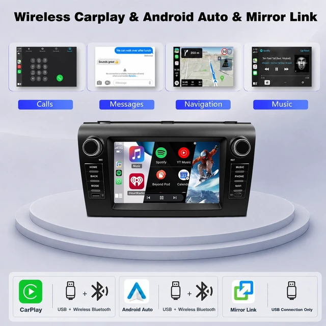 Alt view image 4 of 5 - Upgrcaru 4+64G Car Radio for Mazda 3 2004 2005 2006 2007 2008 2009