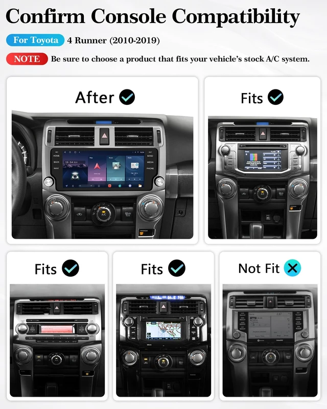 Alt view image 3 of 5 - 10.33" Car Radio Upgrade for Toyota 4 Runner 2010-2019,Wireless CarPlay Android Auto,Android 13 Head Unit with WiFi SWC GPS 1080P Backup Camera 4+64GB-Silver
