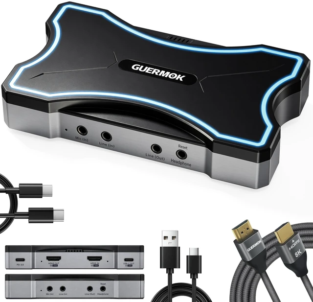 Main image of Guermok 4K144 HDMI2.1 USB Capture Card, Ultra-Low Latency 4K Video Capture
