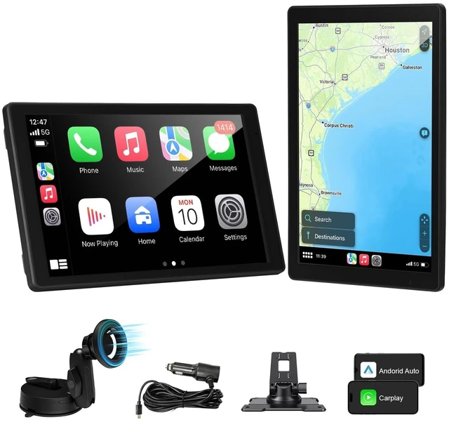Main image of Stihoze 8'' Wireless Carplay Screen for Car, Portable Apple Car Play & Android Auto Car Stereo HD 1080P Touchscreen, Vertical/Horizontal Mode, Magnetic Mount, 5.0G WiFi, Voice Control & GPS Nav