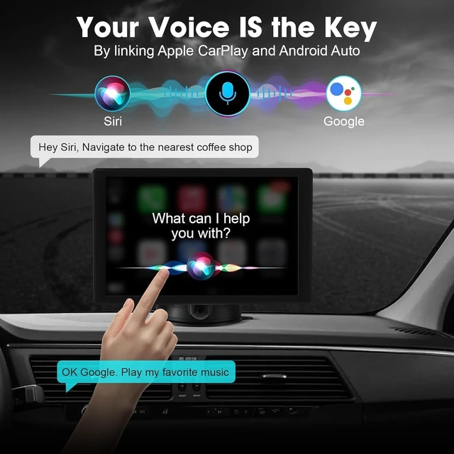 Alt view image 4 of 5 - Stihoze 8'' Wireless Carplay Screen for Car, Portable Apple Car Play & Android Auto Car Stereo HD 1080P Touchscreen, Vertical/Horizontal Mode, Magnetic Mount, 5.0G WiFi, Voice Control & GPS Nav
