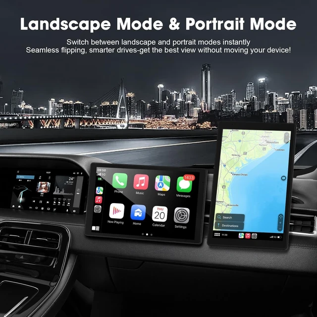 Alt view image 5 of 5 - Stihoze 8'' Wireless Carplay Screen for Car, Portable Apple Car Play & Android Auto Car Stereo HD 1080P Touchscreen, Vertical/Horizontal Mode, Magnetic Mount, 5.0G WiFi, Voice Control & GPS Nav
